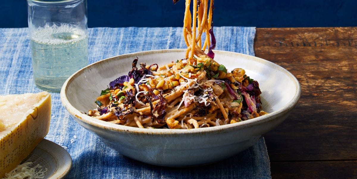 Best Creamy Miso Pasta with Walnuts and Roasted Cabbage Recipe