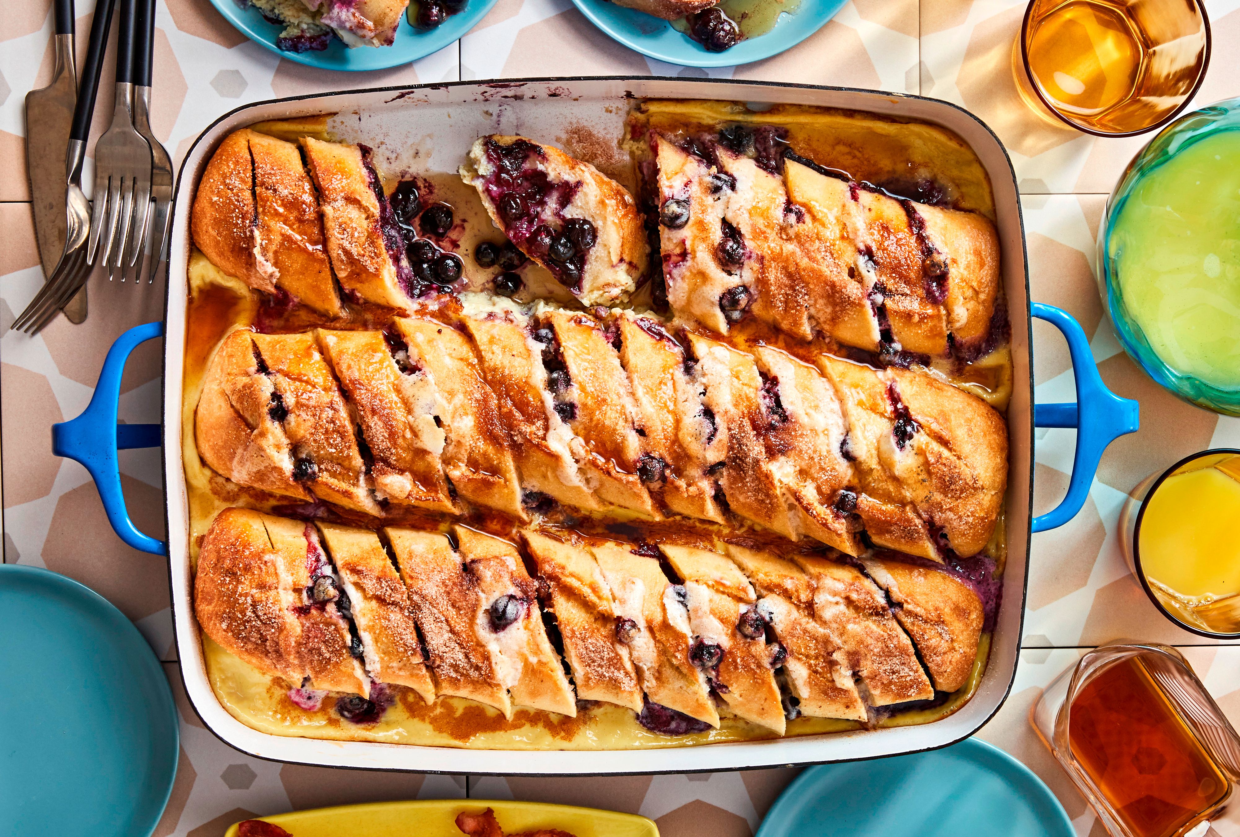 Blueberry and Mascarpone-Stuffed French Toast Casserole