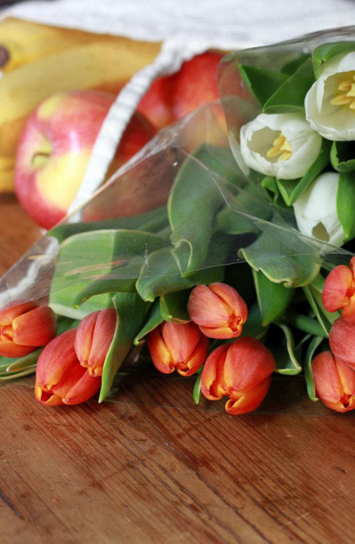 Supermarket Tulips Transformed: A Ten Dollar Bouquet
