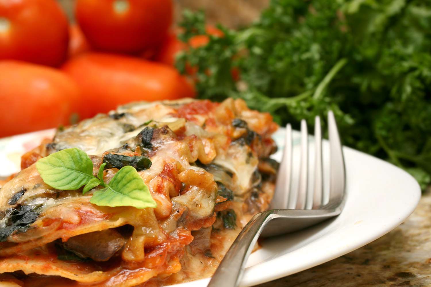 Broccoli and Spinach Lasagna With Zucchini and Sautéed Mushrooms Recipe