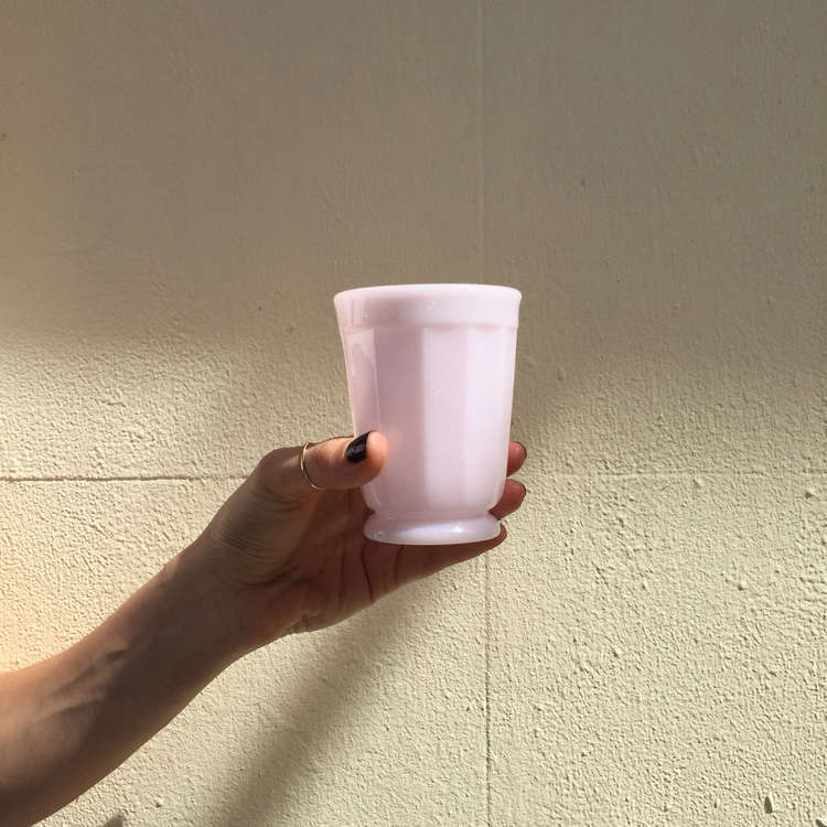 Pink Milk Glass Tumbler/Juice Glass
