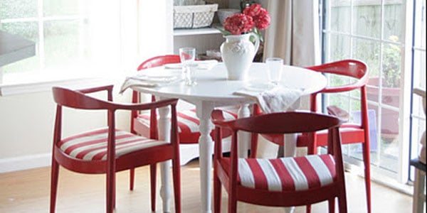 Kitchen Makeover; Painted Cabinets and a Pop of Color!