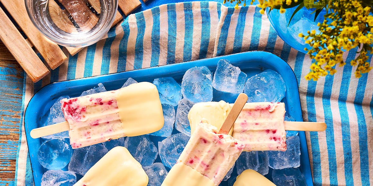 Raspberry Rice Pudding Ice Pops