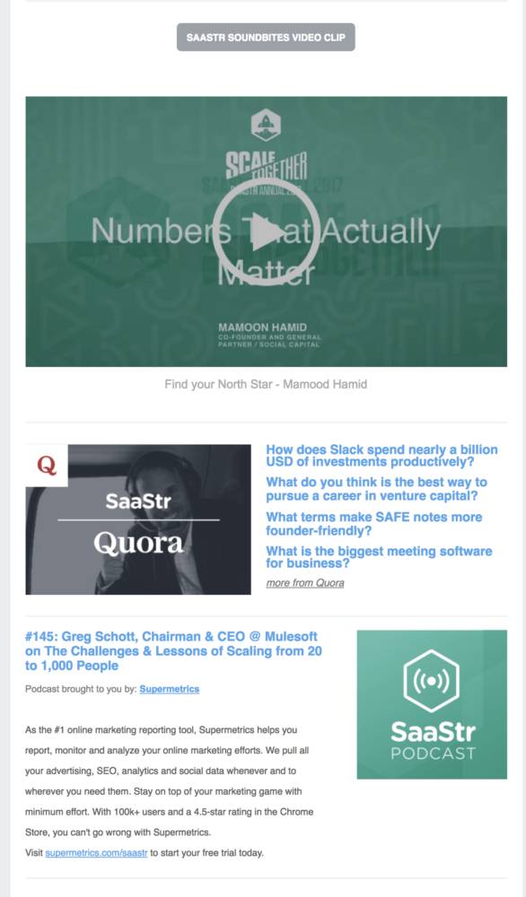 Best Way to Get Free Stuff from SaaStr? Subscribe to the SaaStr Weekly