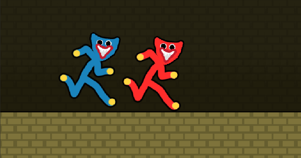 Red and Blue Stickman Huggy